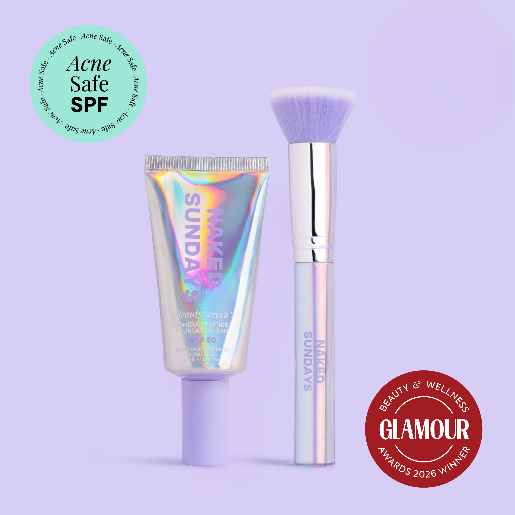 BeautyScreen & Brush Bundle $76.45 ($84.95) + more free full size SPF with orders $50+ at Naked Sundays