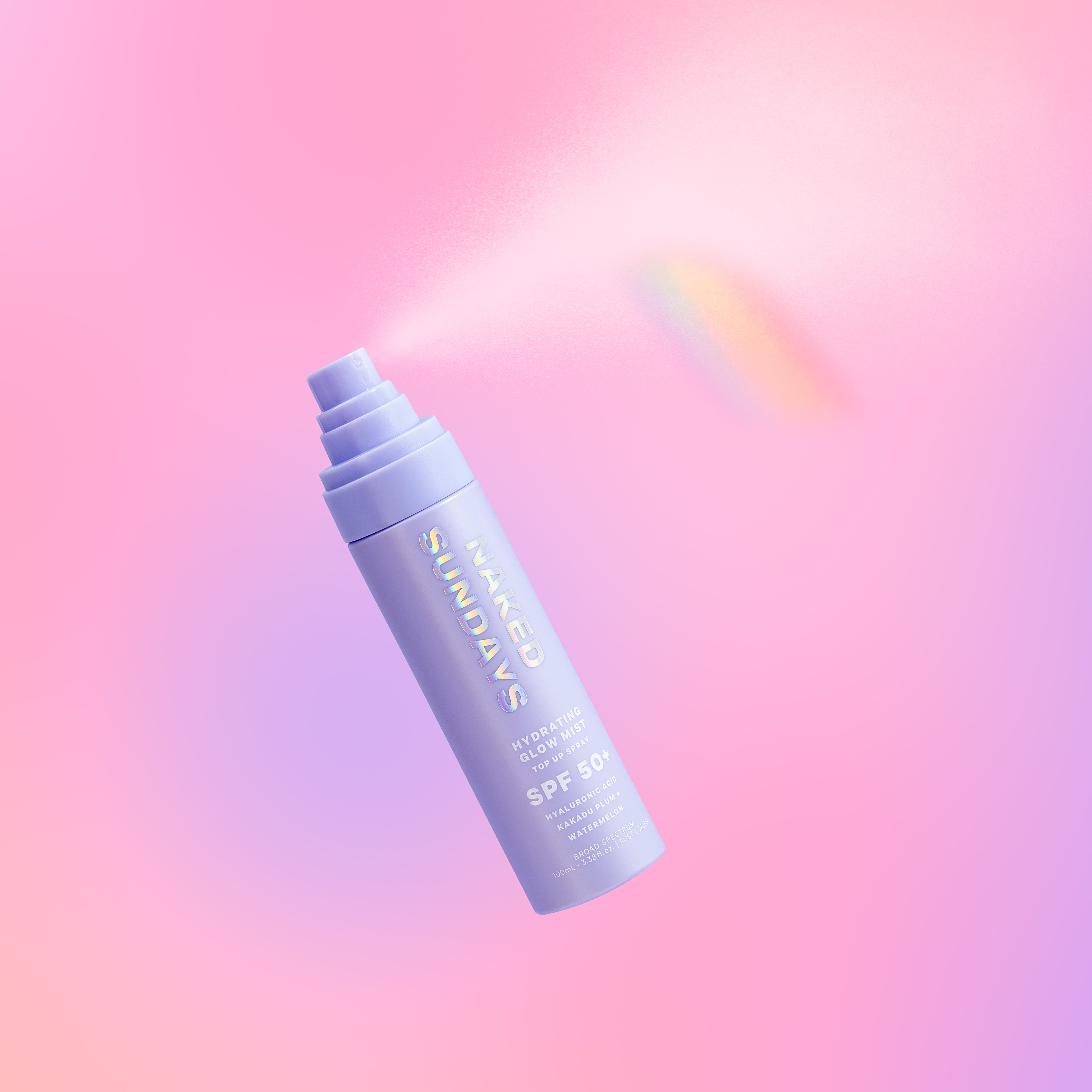 SPF50+ Glow Mist Top Up Spray | Face Sunscreen Spray | Naked Sundays