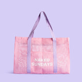 Pink Mesh Beach Bag