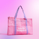 Pink Mesh Beach Bag