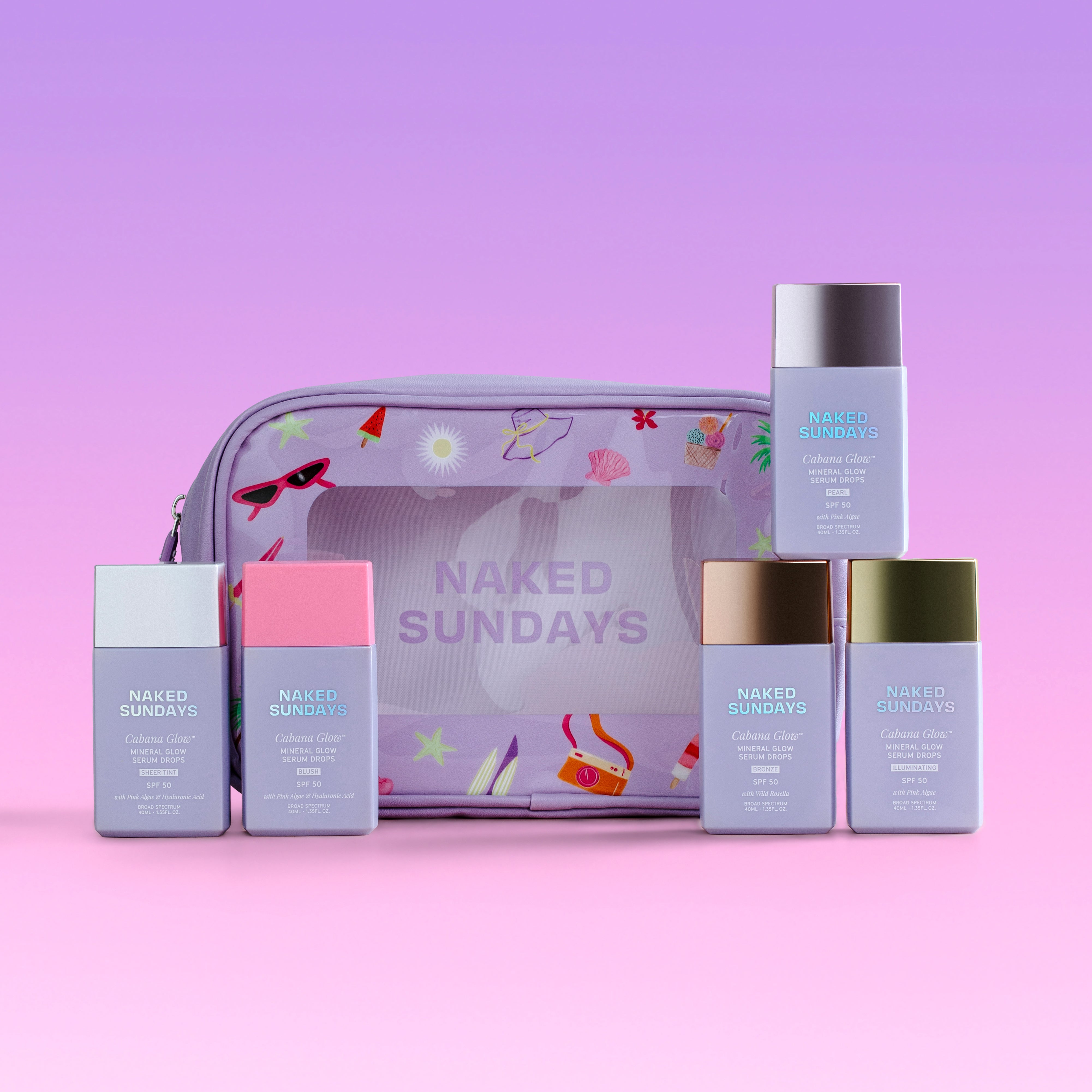 Naked Sundays CabanaGlow Bundle with Resort Era Makeup Bag